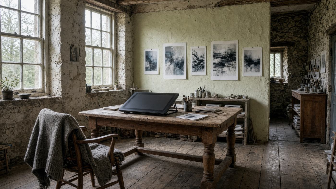 A converted Cumbrian mill used as an artist studio