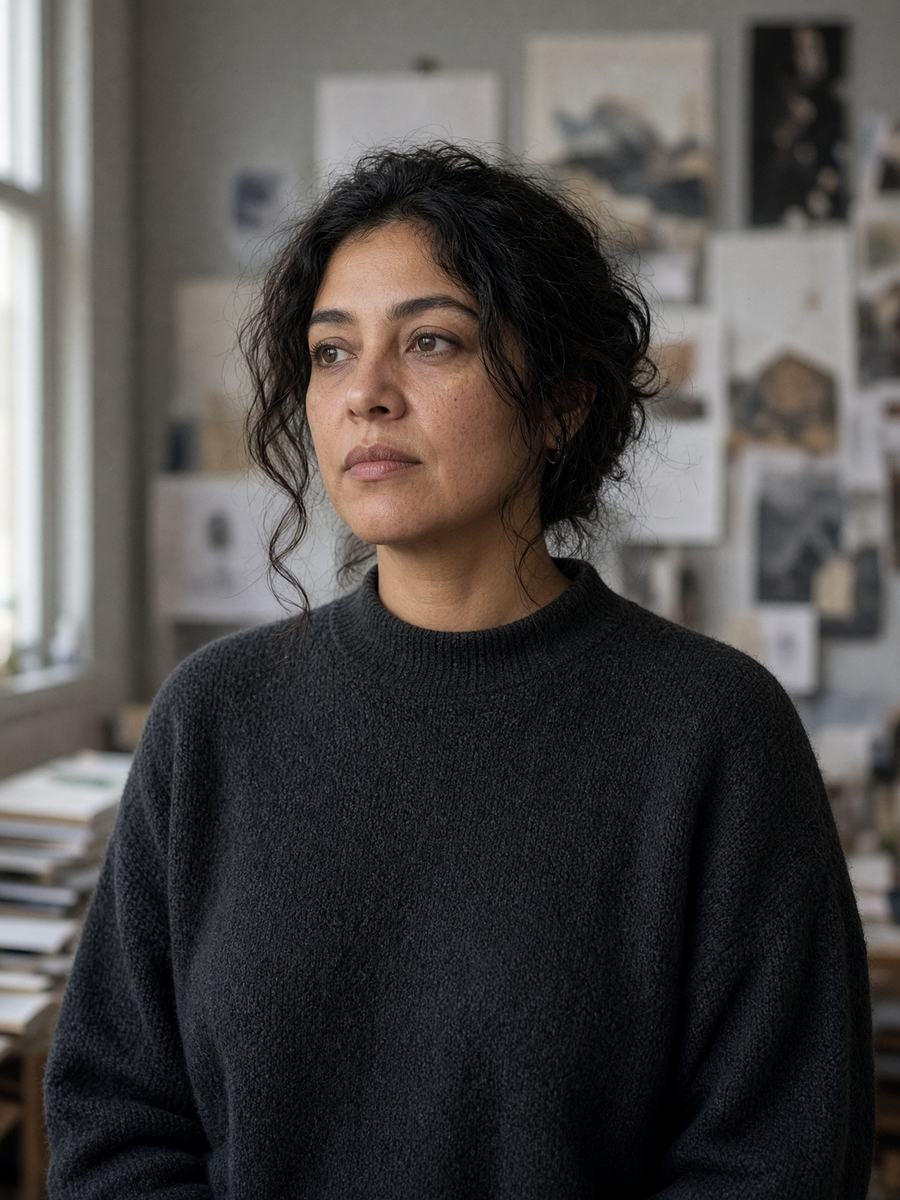 Portrait of Nara Belvedere in her Manchester studio